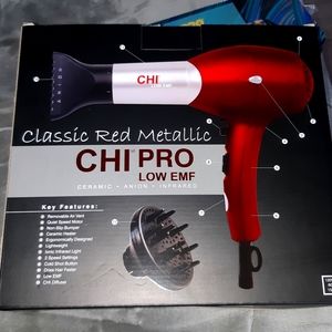 red metallic pro hair dryer